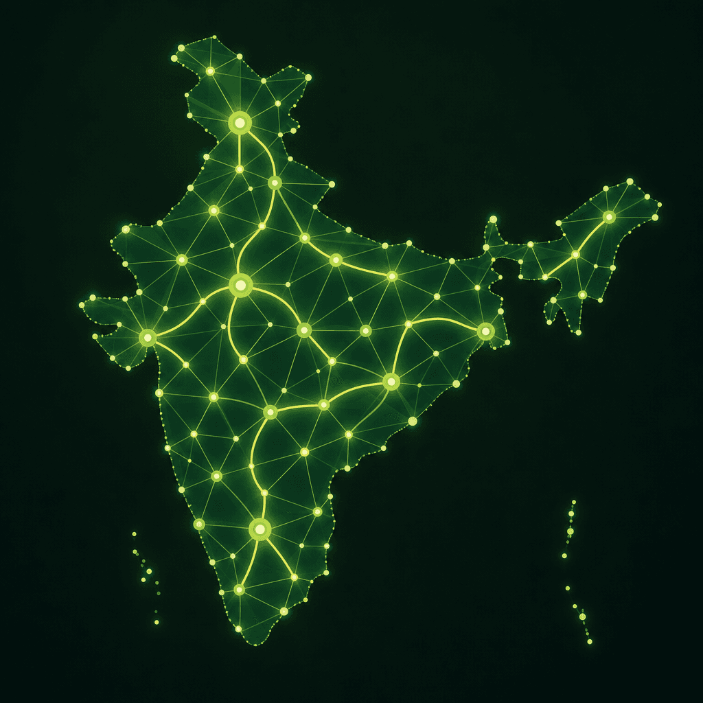 Stylized India payment rails network